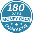 180 Days Money Back Guarantee badge